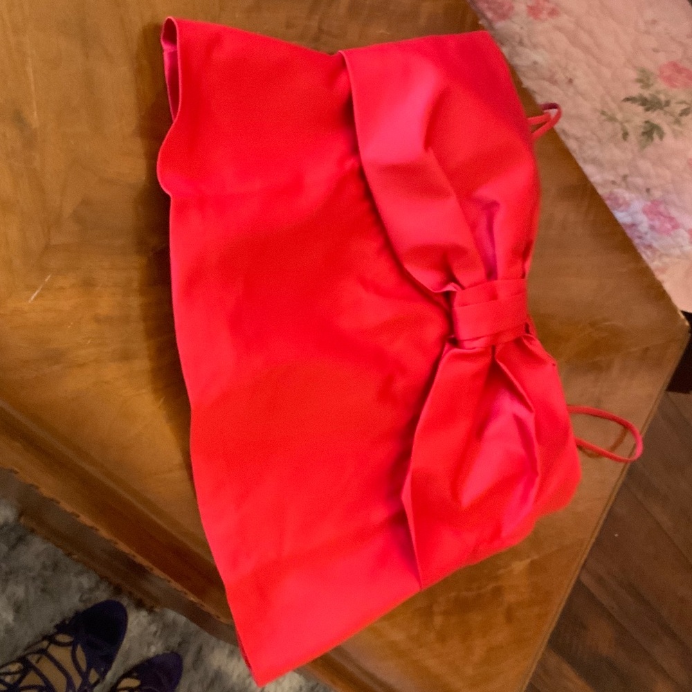 LOFT Vibrant Red blouse with bow, never worn